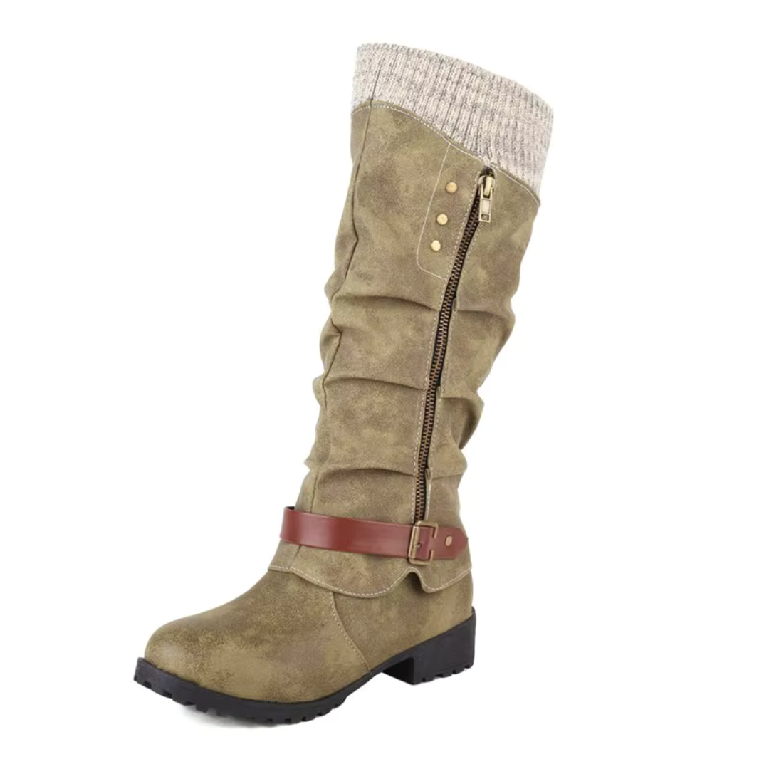 Botas de invierno aislantes de media caña — soporte para el arco, cremallera lateral y suela antideslizante