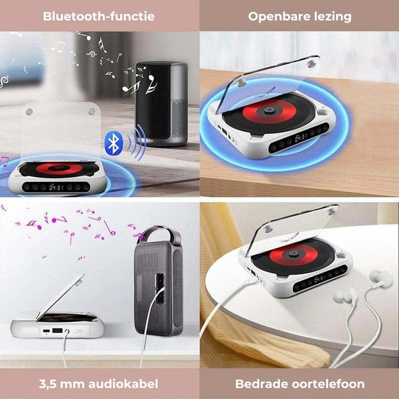 Lettore CD ricaricabile — Bluetooth 5.3, MP3/CD-R, USB-C, 3.5mm