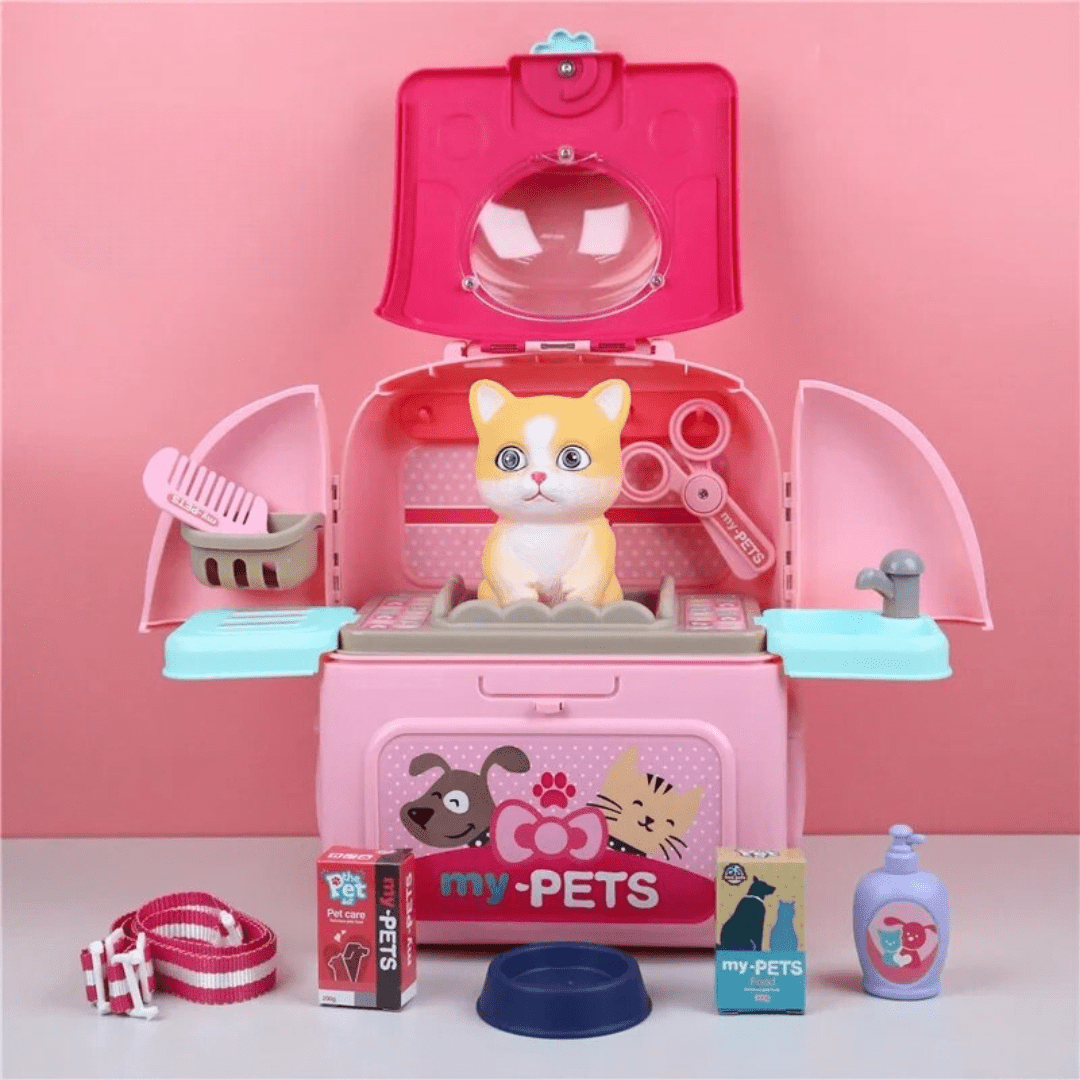 Conjunto portátil de brincadeira de veterinário PawFriend para crianças