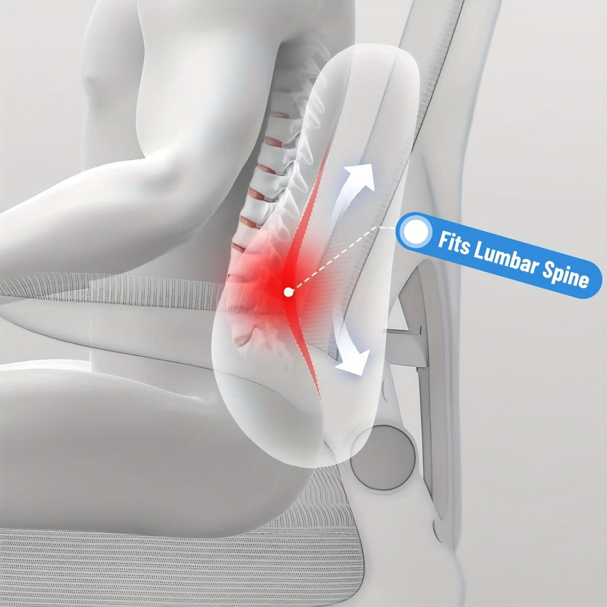 Memory Foam Lower Back Cushion — Ergonomic Posture Support Pad