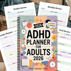 FOCUSVAULT – 2026 Eksklusiv ADHD Voksenplanlægger Struktureret Daglig og Ugentlig Produktivitetsjournal - Euroselle