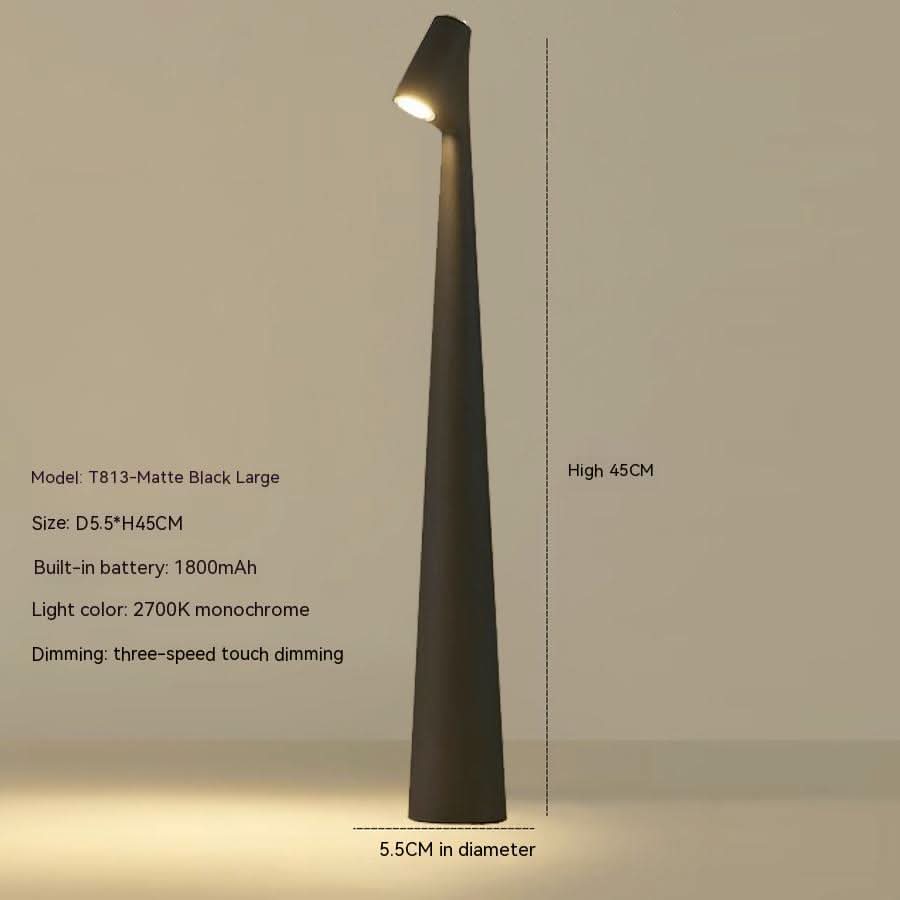 Lámpara de mesa metálica recargable y elegante — Luz LED cálida sin cables