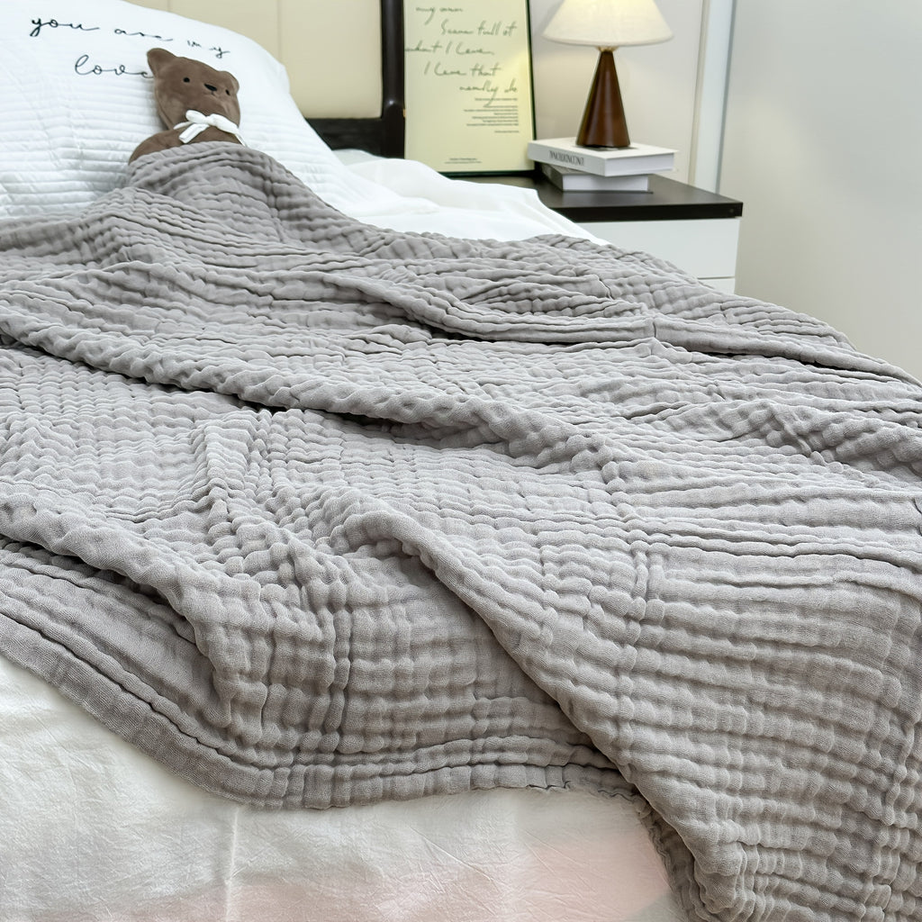 Ultra-Breathable 6-Layer Cotton Gauze Blanket for Year-Round Comfort - Euroselle