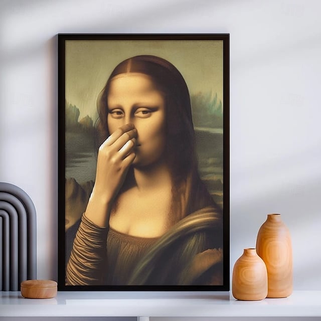 Lustige Badezimmerkunst im Renaissance-Stil — feuchtigkeitsbeständige Leinwand auf Keilrahmen