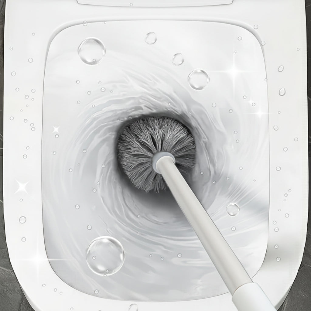 Long Handle Toilet Brush & Holder, Essential Cleaning Tool - Euroselle