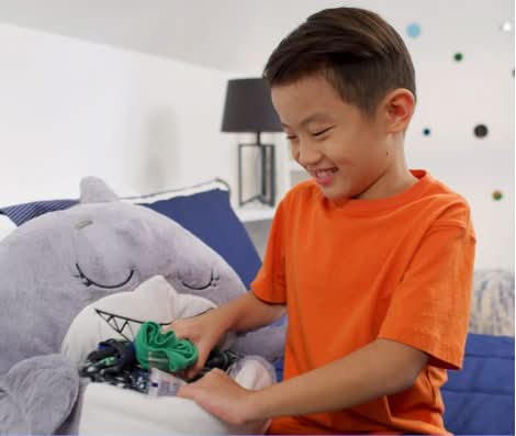 SnugglePals 2v1 plyšový spací pytel pro děti — plyšové zvířátko se promění v postel