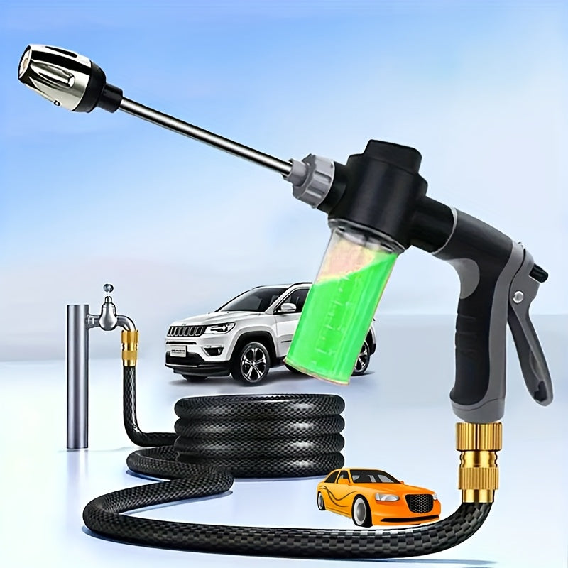 High-Pressure Garden Water Gun with Foam Cannon and Long Handle Sprayer - Euroselle