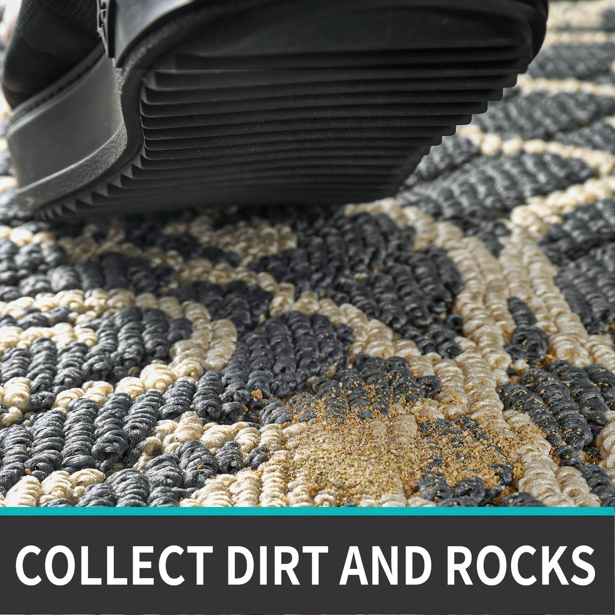 Entryway Mat — Low-Profile Non-Slip Rubber Backing, Washable