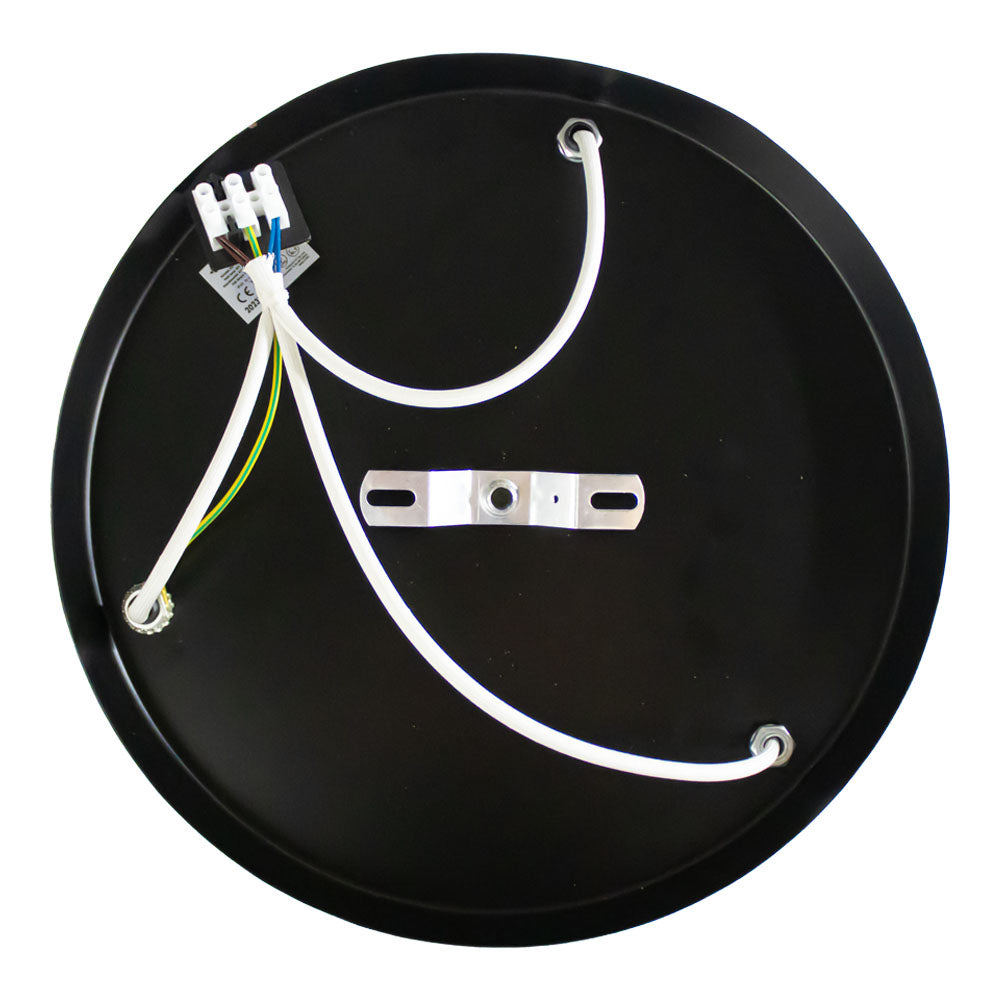 מנורה צמודת תקרה מפלדה עם שלושה גופי תאורה, 12-Inch, שחור וזהב, E27