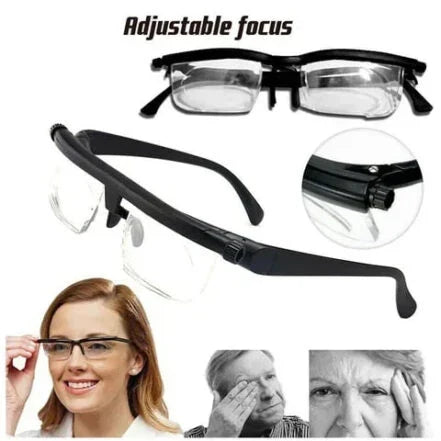 Dial-Adjustable Reading Glasses — Variable Focus Near/Far Vision