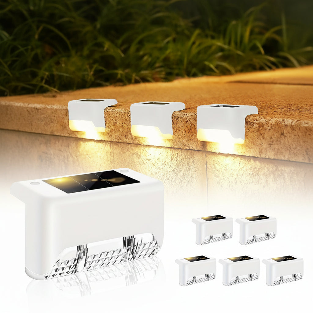 8pcs Solar Fence & Path Lights Waterproof Garden LEDs - Euroselle