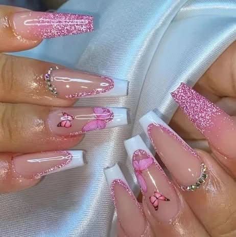 NovaGlam plaknagelset: 24 roze ontwerpen, verschillende maten