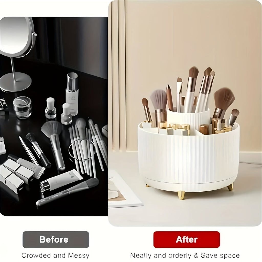 Plastic 360° Rotating Makeup Storage with 5 Sections - Euroselle