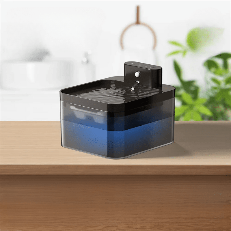 Fuente de agua para gatos AquaPulse — filtración de agua activada por un sensor de movimiento inteligente