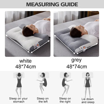 Oreiller ergonomique en mousse à mémoire de forme — Soulage les cervicales et les oreilles, pour dormir sur le côté ou le dos