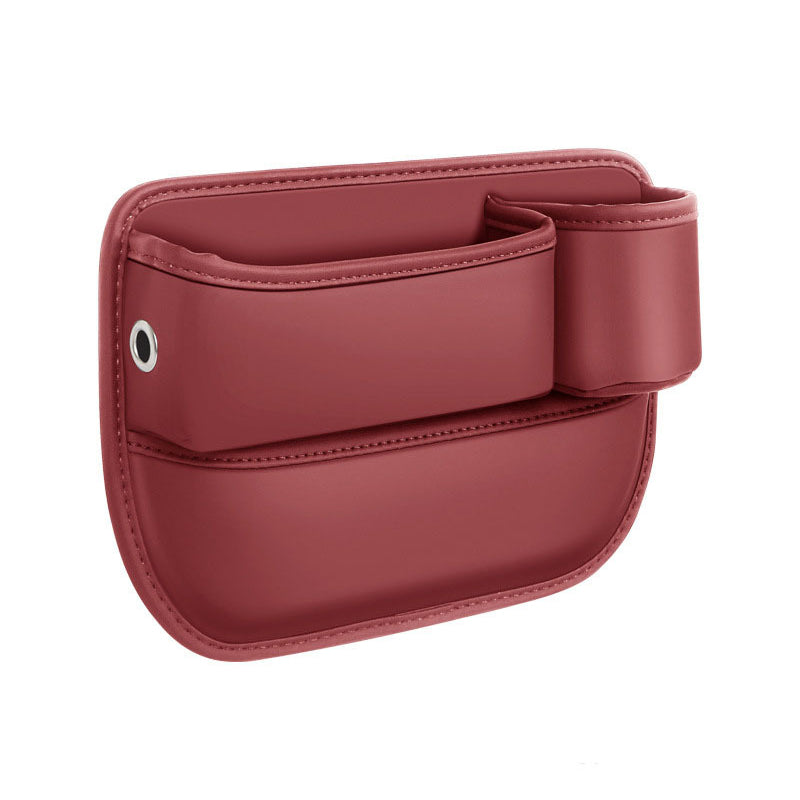 Organizer per il vano tra i sedili dell'auto in similpelle — contenitore con porta di ricarica