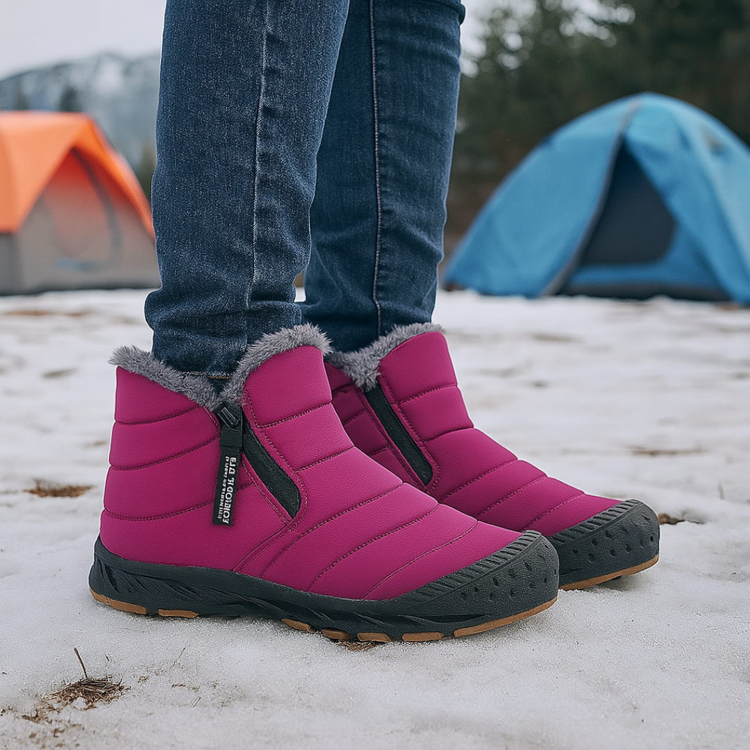 Wodoodporne zimowe buty męskie i damskie — podszyte polarem, z bocznym zamkiem