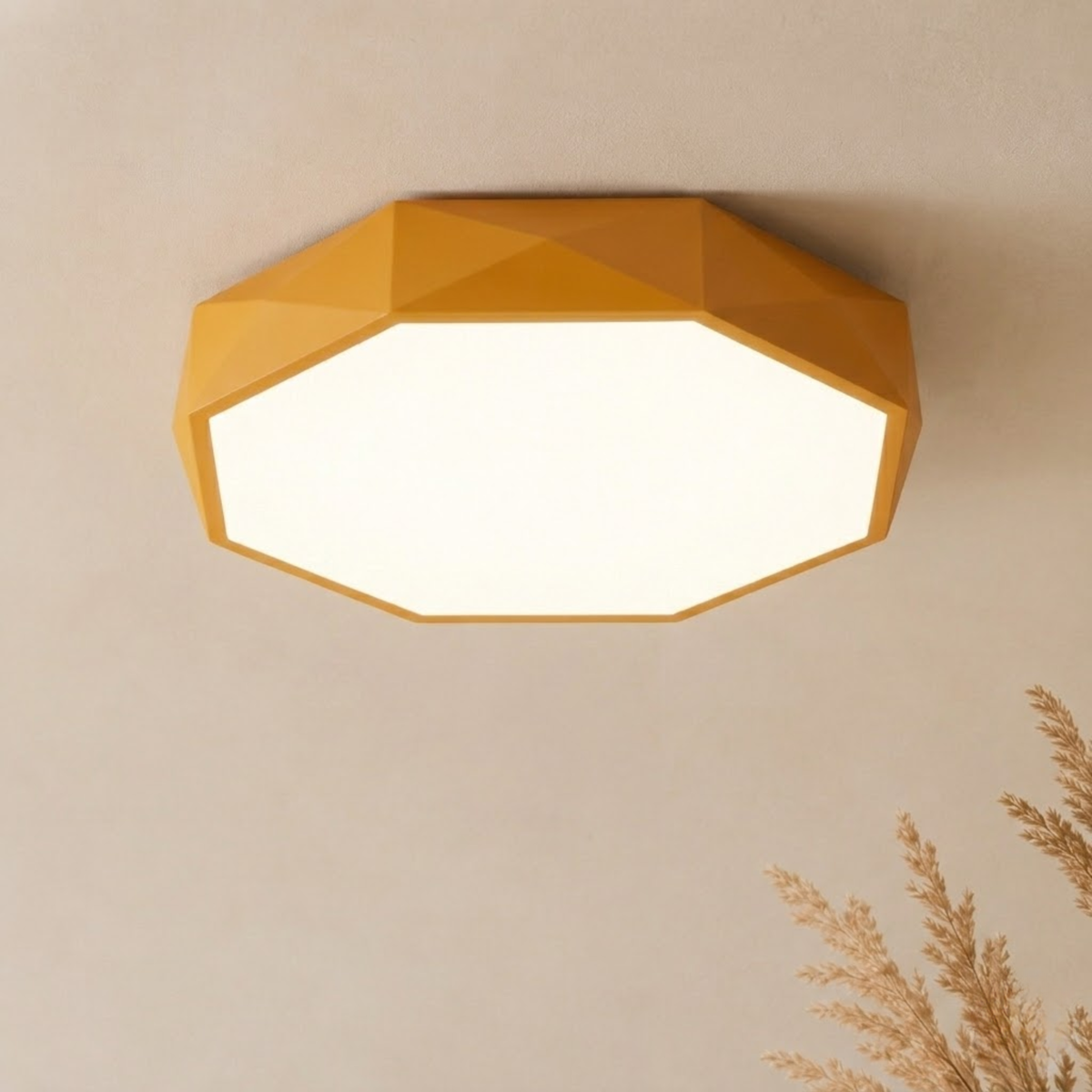 Šedé geometrické LED stropní svítidlo – přisazené provedení