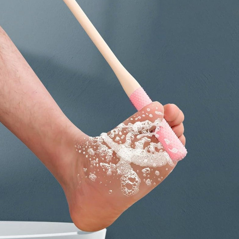 Meziprstní kartáč na chodidla — kartáček na prsty s měkkými štětinami, ergonomická rukojeť