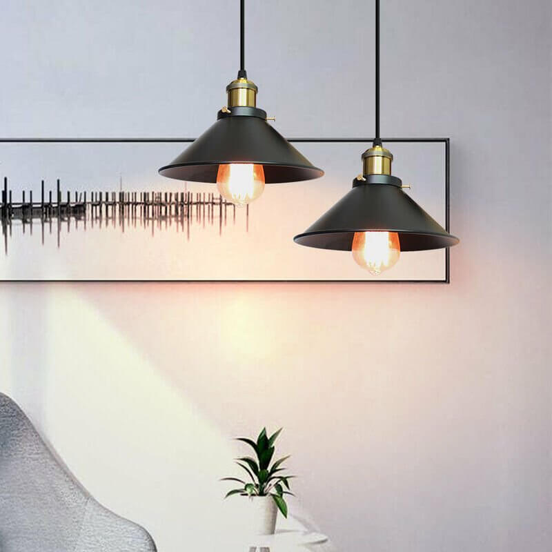 Cone-shaped Pendant light made of brass