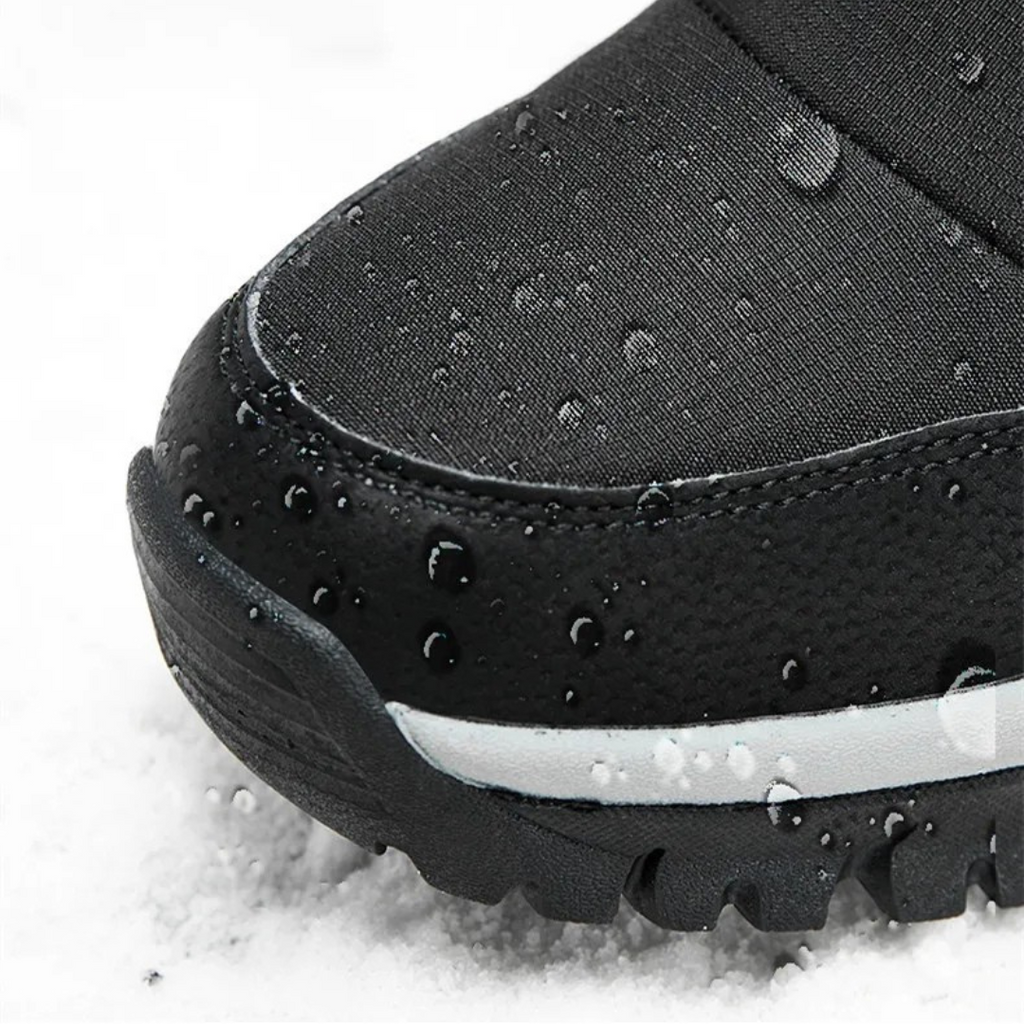 Waterproof Snow Boots — Plush-Lined Slip-On, Non-Slip Rubber Sole