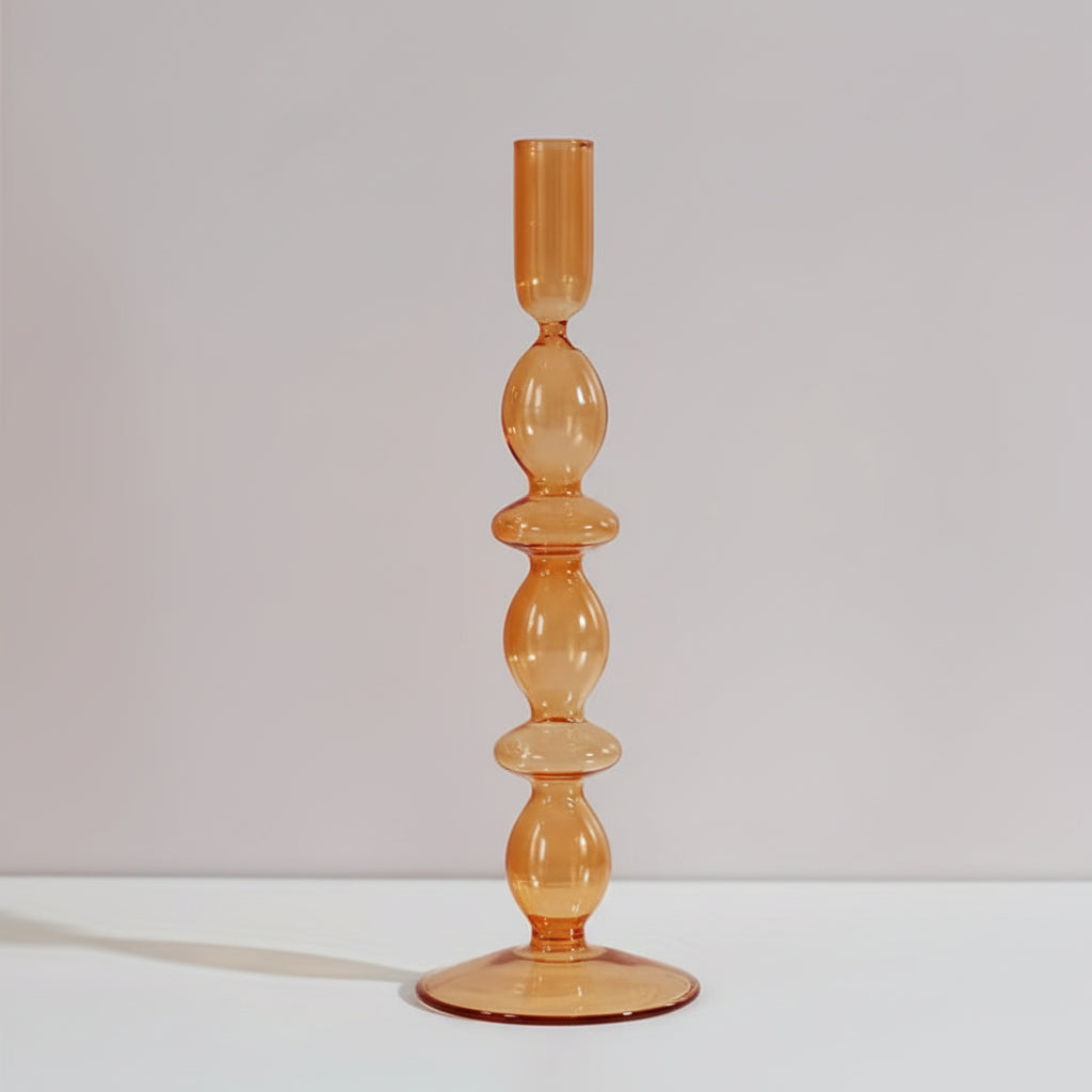 Minimalist Glass Candle Holder Vase Decorative Art Piece - Euroselle