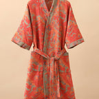 Premium 100% Cotton Double-Layer Gauze Pajama Set Unisex Mid-Length for All Seasons - Euroselle