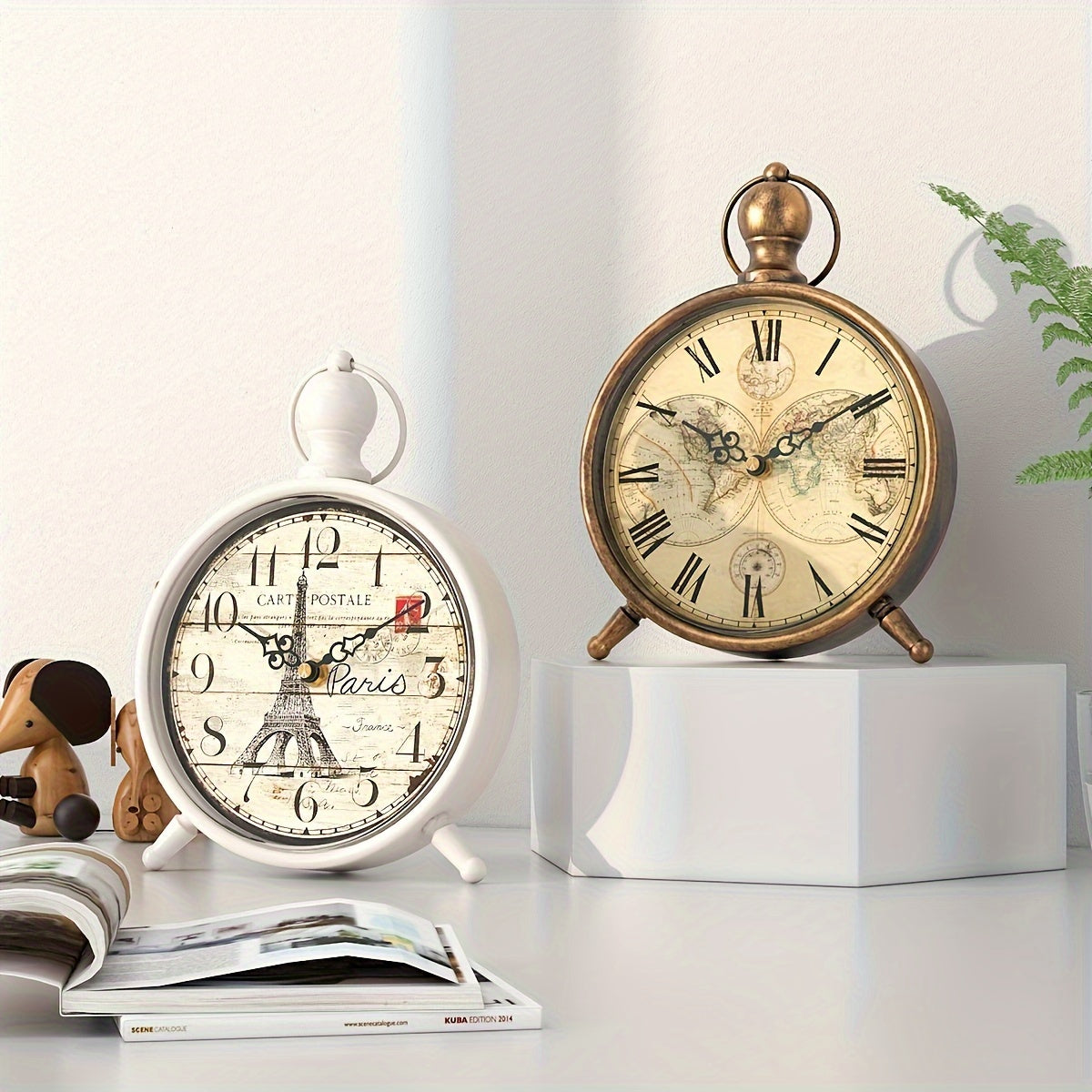 Elegant Eiffel Tower Desk Clock, Non-Ticking - Euroselle