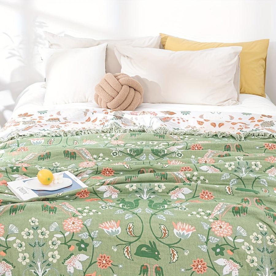 Lightweight Reversible Cotton Chiffon Bedspread for All-Season Comfort - Euroselle