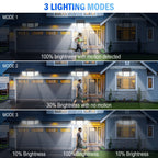 2500 Lm Solar Outdoor Area Lights, 3 Modes, Motion Activated - Euroselle