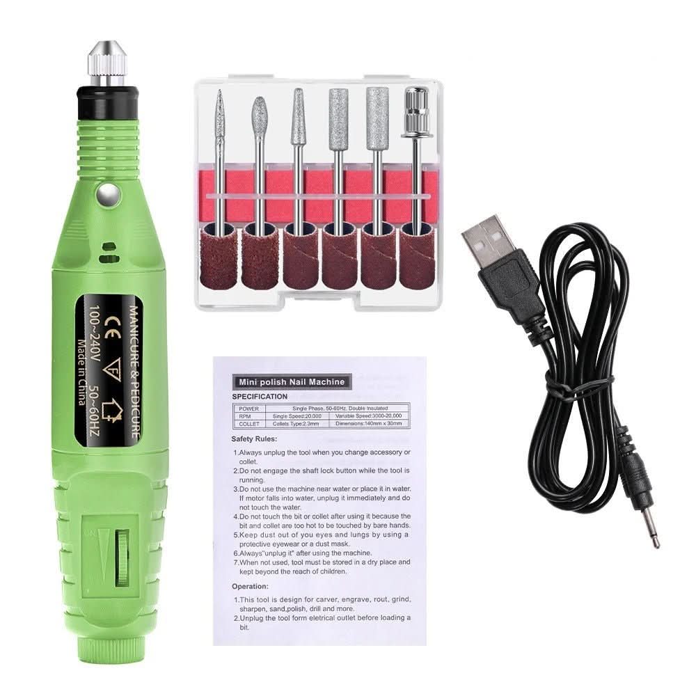 NailMaster Elite 6-In-1 Electric Nail Care Kit — Interchangeable Attachments for Natural and Gel Nails