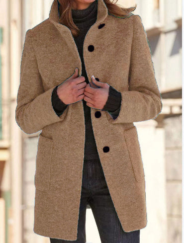 Manteau Slim à Longueur hanches revers