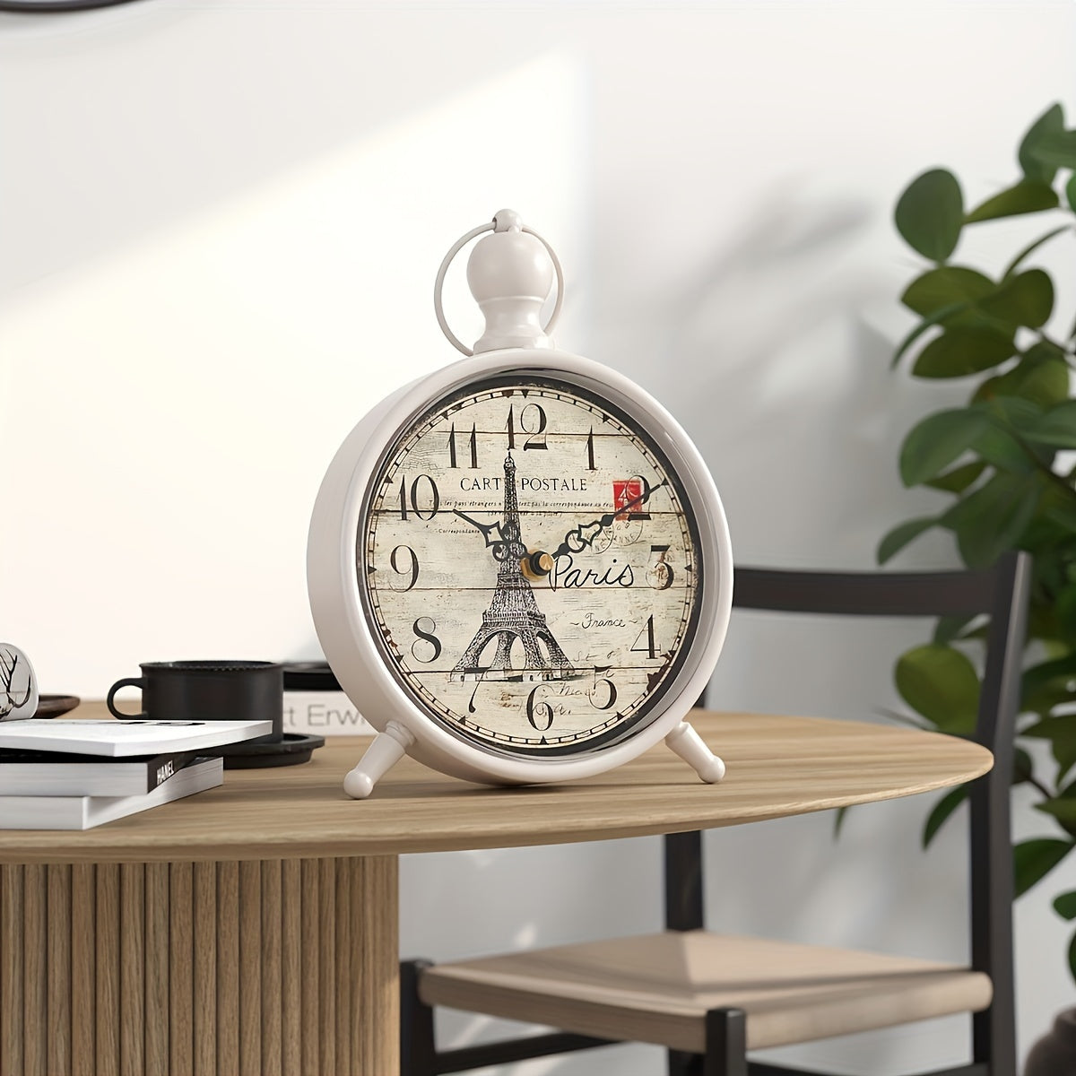 Elegant Eiffel Tower Desk Clock, Non-Ticking - Euroselle