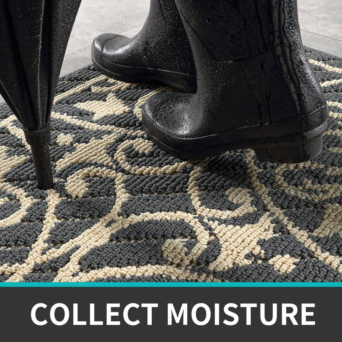 Entryway Mat — Low-Profile Non-Slip Rubber Backing, Washable