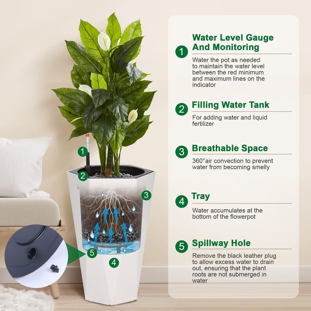 Self-Watering Planter Set with Wheels - Euroselle