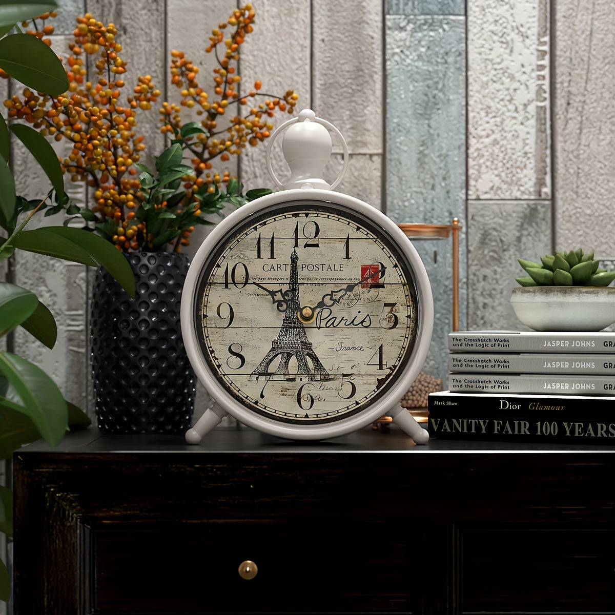 Elegant Eiffel Tower Desk Clock, Non-Ticking - Euroselle