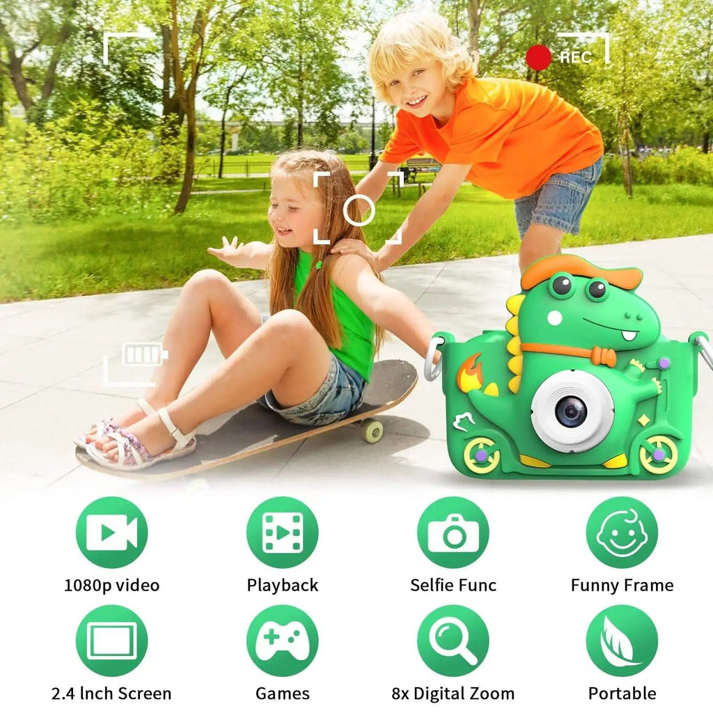 Appareil photo pour enfants NovaDino Dinosaur Explorer — HD 1080P, de 3 à 9 ans