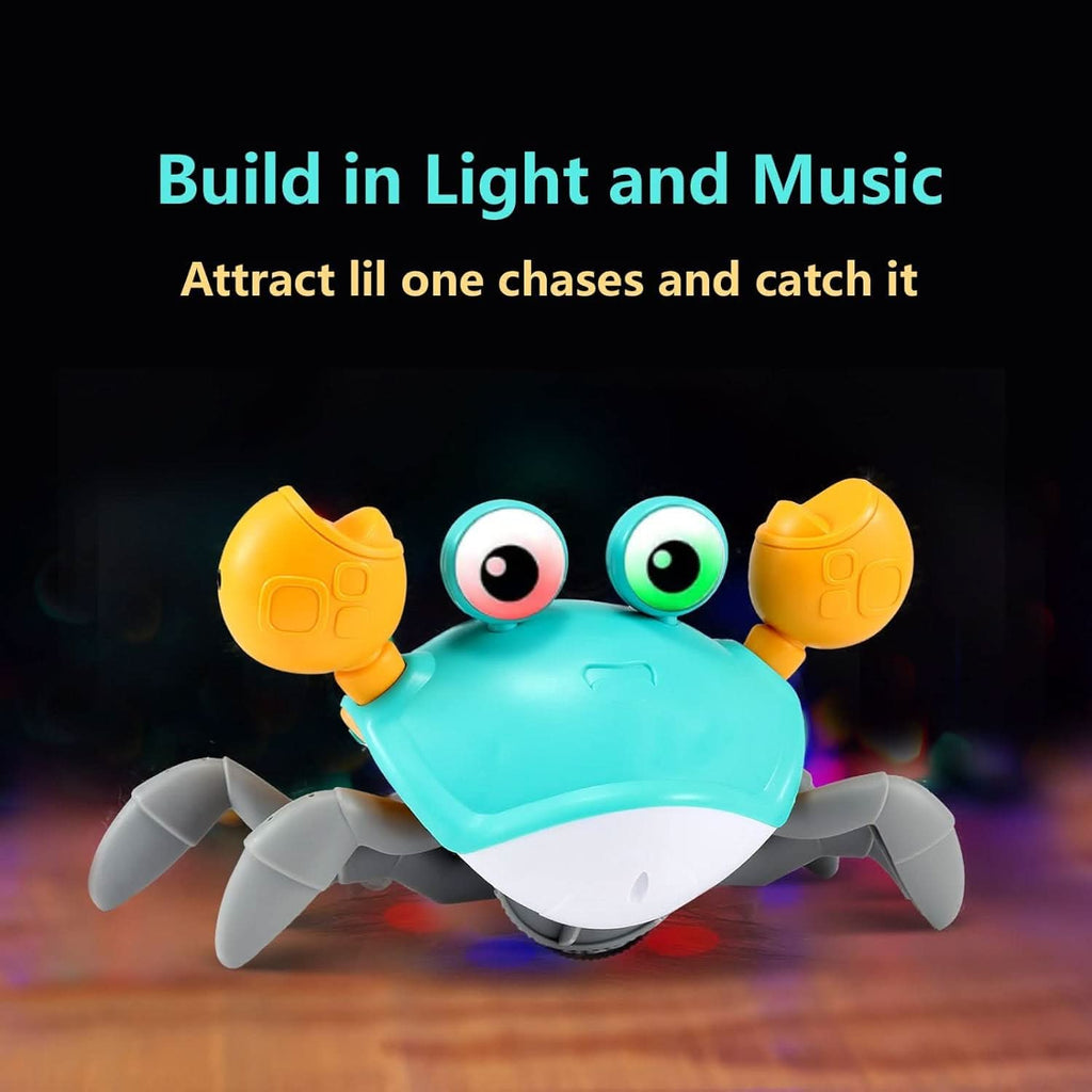 CrawlJoy Muzikale Krabbenknuffel — Bewegend kruipen, kleurrijke ledlampjes, melodieuze muziekweergave