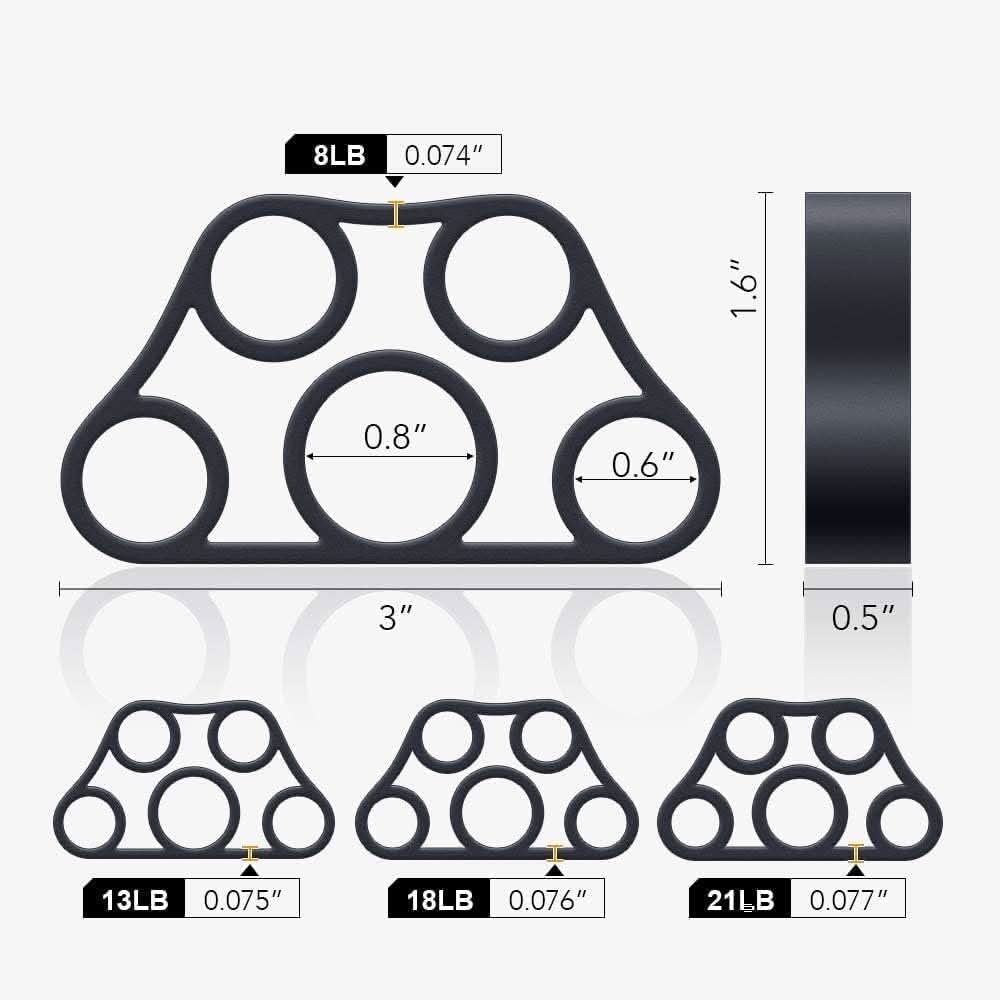 Juego de cuatro fortalecedores manuales FlexGrip