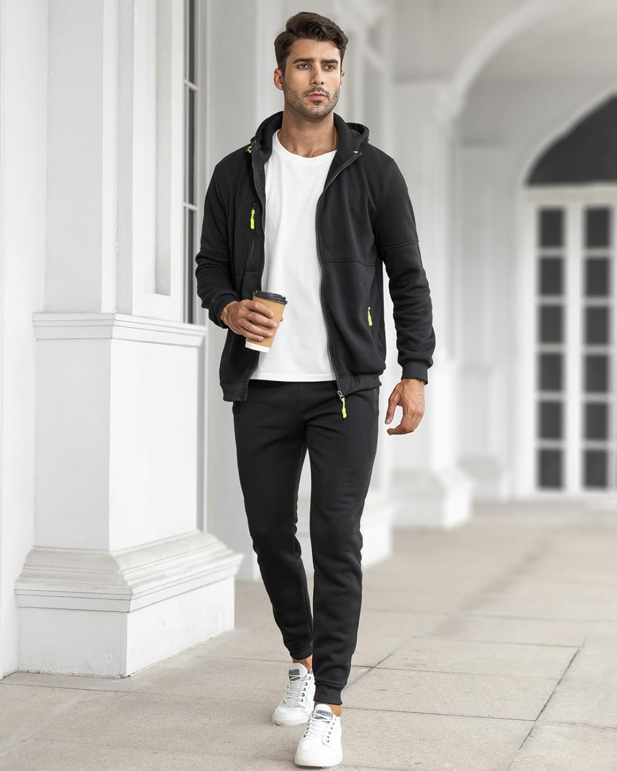 Ensemble de jogging de sport deux pièces pour homme avec pull et pantalon - survêtement léger et respirant pour l'entraînement, la salle de sport et la détente décontractée