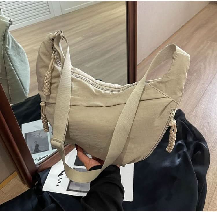 Everyday Nylon Shoulder Bag — Organized interior, lightweight water-repellent finish