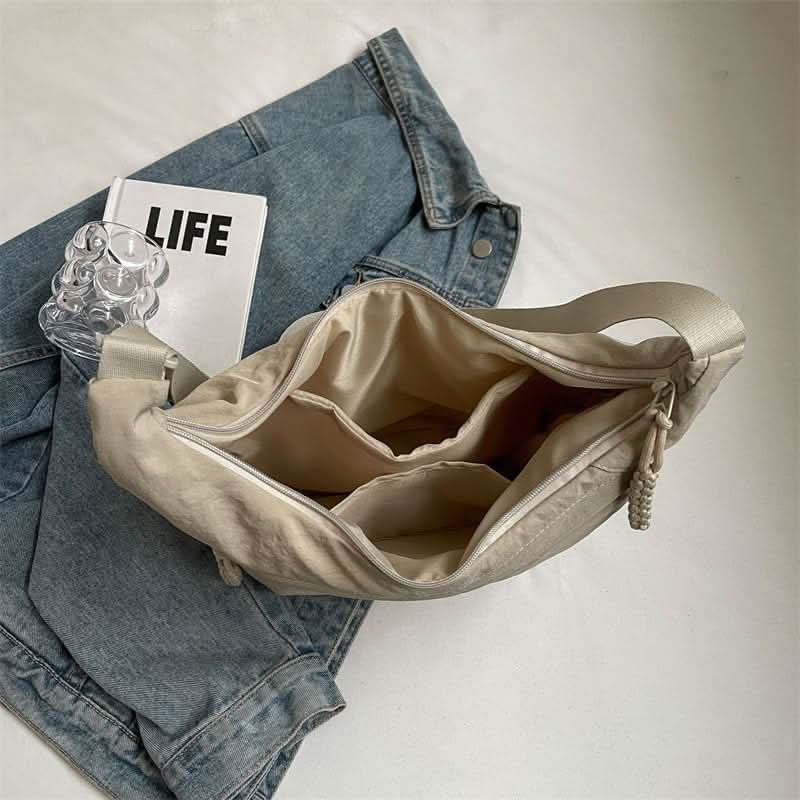 Everyday Nylon Shoulder Bag — Organized interior, lightweight water-repellent finish