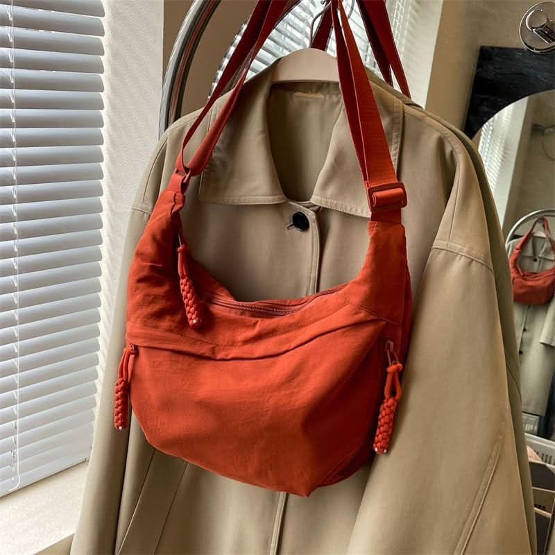 Everyday Nylon Shoulder Bag — Organized interior, lightweight water-repellent finish