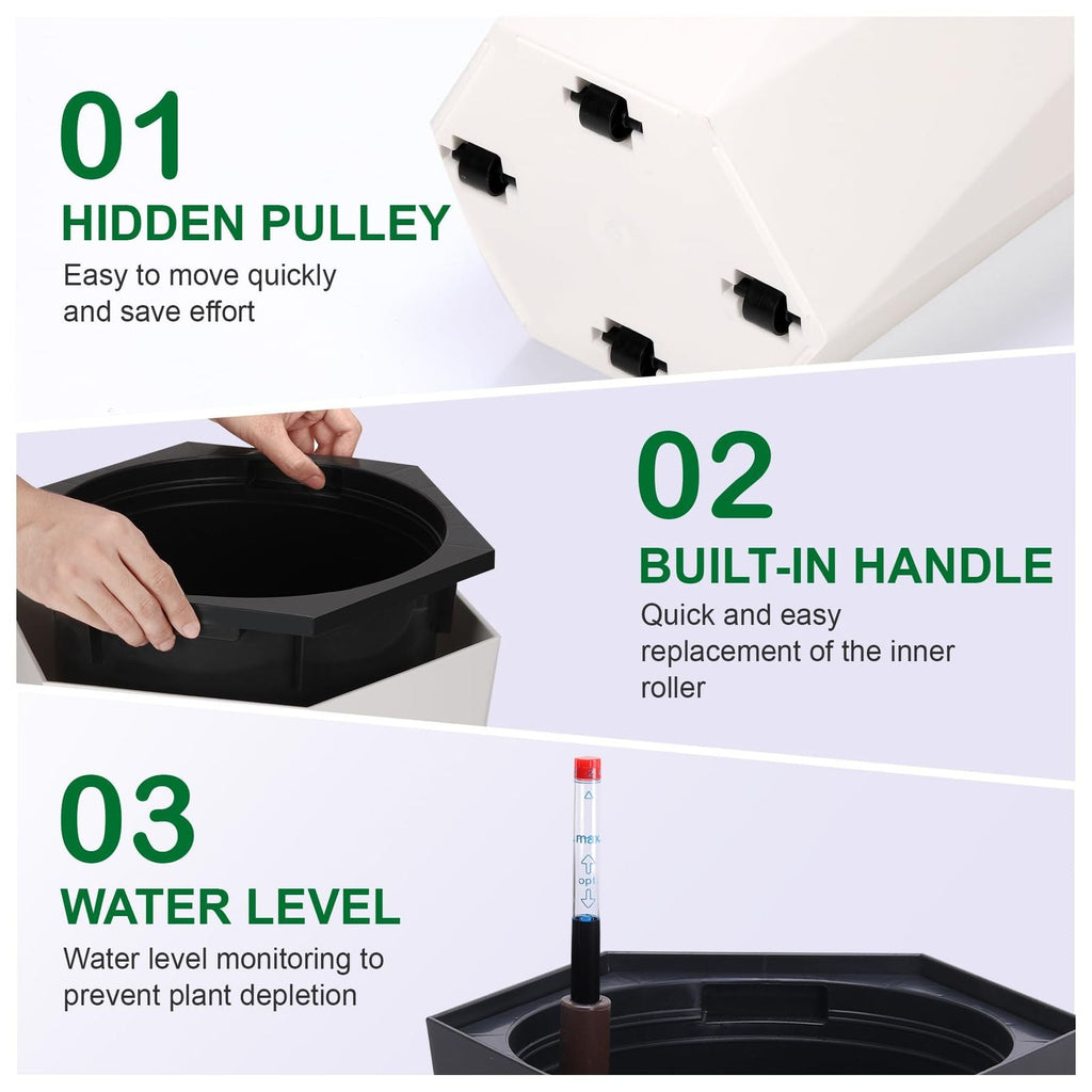 Self-Watering Planter Set with Wheels - Euroselle