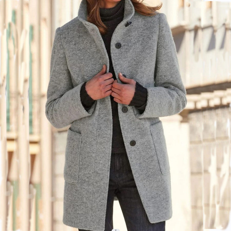 Manteau Slim à Longueur hanches revers