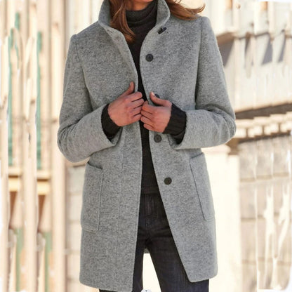 Manteau Slim à Longueur hanches revers