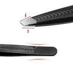 High-Precision Black Angled Eyebrow Tweezers - Euroselle