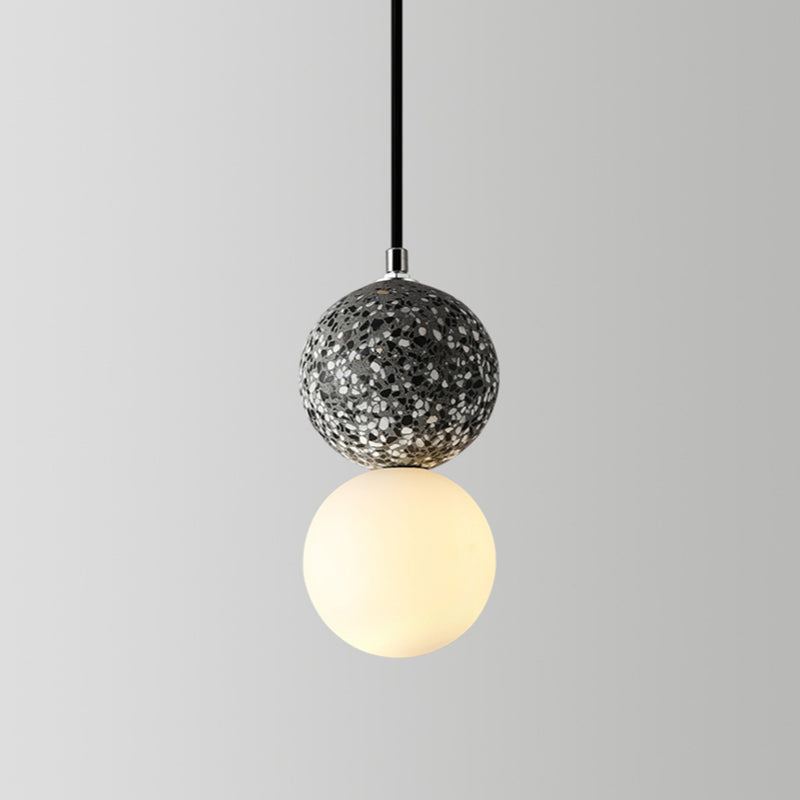 LumaNova Modern Bulbs Small LED Pendant Lamps Black White Glass Dining Table