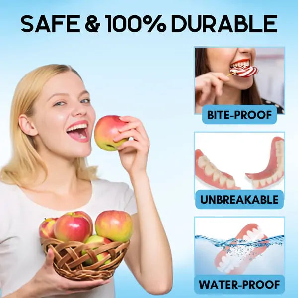 Facettes dentaires cosmétiques réutilisables pour adultes — Sourire à clipser doublé de silicone
