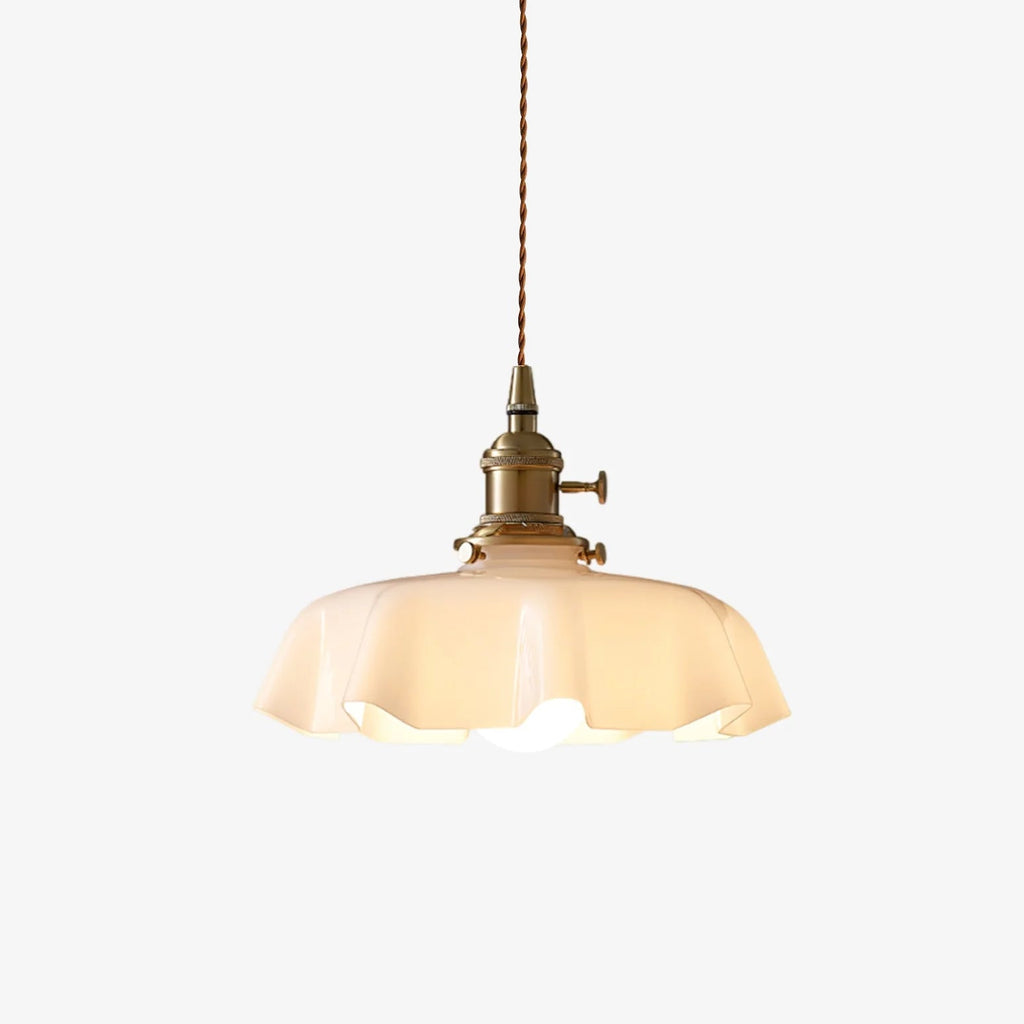 Textured Dome Pendant Light — Adjustable Height, White, Beige, Pink & Blue